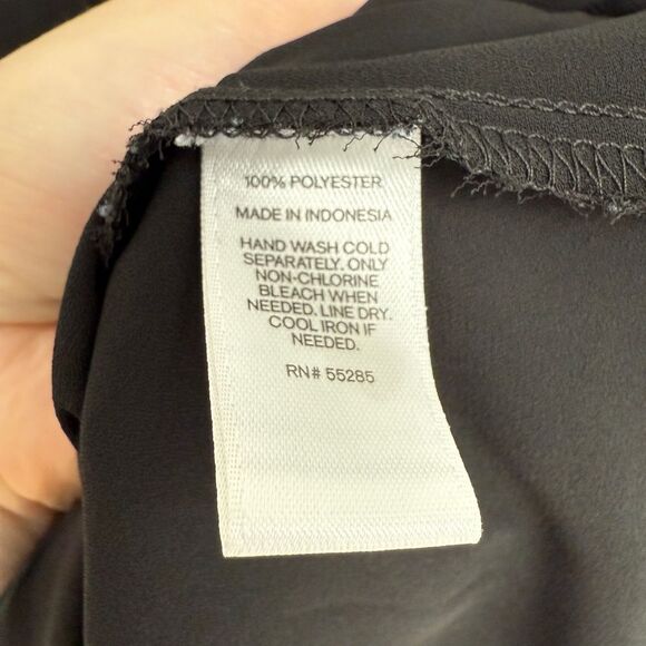 Express Slim Fit Black Button Down Portofino Shirt Black Lace Insert Size S - Picture 4 of 5